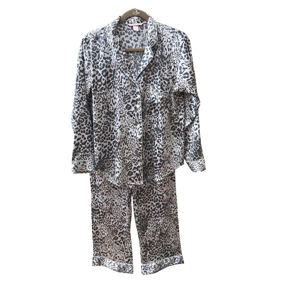 Victoria's Secret Leopard Print Pajama Set Sleepwear Top Pants M M